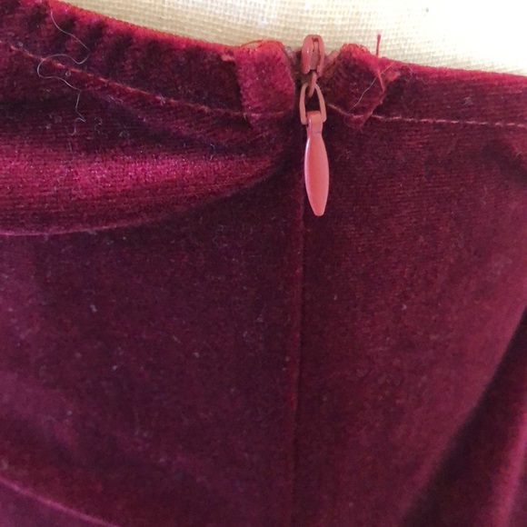 Cider party prom dress velvet and lace burgundy red size  XL strapless - Picture 5 of 11